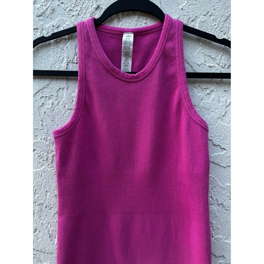 Alo Yoga  Ribbed Tank Mini Dress Womens Small Racerback